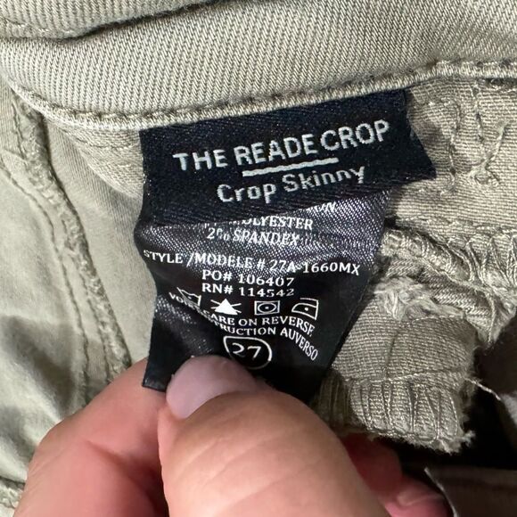 Blank NYC The Reade Crop Olive Green Zipper Pants Women’s 27 - Picture 4 of 6